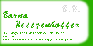 barna weitzenhoffer business card